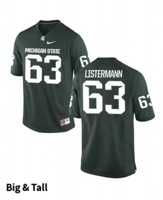Men's Noah Listermann Michigan State Spartans #63 Nike NCAA Green Big & Tall Authentic College Stitched Football Jersey BK50R87OO